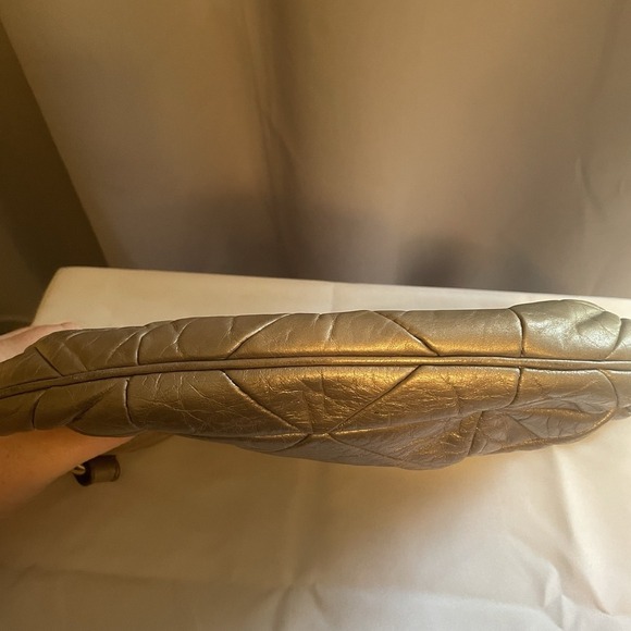 Marc Jacobs Camila Leather Quilted Patchwork Shoulder Bag Purse Italy Gold - Picture 7 of 16